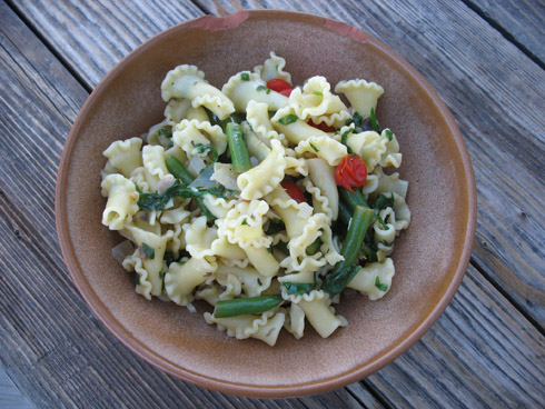 Light Summer Campanelle Pasta with Green Beans